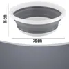 Faltbare Silikonschüssel 9 l, Weiß/Grau, faltbare Produktbild-Vorschau 3