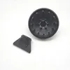 A black hair dryer diffuser and nozzle are placed on a white background. Podgląd zdjęcia produktu