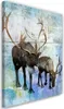 Leinwandbild hirsche und rentiere im winter 60x90 cm Feeby Produktbild-Vorschau 1