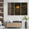 DEQORI Glasbild Echtglas 3x50x100 cm 'Goldenes Linien Produktbild-Vorschau 3