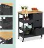 Relaxdays Kitchen Island, Obdélníkový, Středně slisovaná Náhled obrázku produktu 5