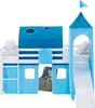 Homestyle4u Hochbett 90x200 Kinder Weiß Rutsche Vorhang Produktbild-Vorschau 3