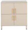 BELIANI Sideboard Beige Stahl Halbhoch Schmal mit Goldenen Produktbild-Vorschau 6