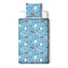 A flat lay of a Pokemon-themed duvet cover and pillowcase set on a white background. Produktbild-Vorschau