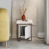 DECORTIE Acres Table de nuit moderne Blanc Meuble de Voir les images du produit 4