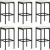 vidaXL 7-tlg. Gartenbar-Set mit Kissen Schwarz Poly Rattan Produktbild-Vorschau 3