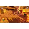 A scene from a video game showing characters in a desert-like environment with stone structures. Produktbild-Vorschau
