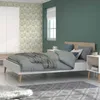 Lit adulte - AALBORG - 140 x 190 cm - Blanc / Chêne - Voir les images du produit 6
