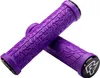 A pair of purple bicycle grips on a white background. Produktbild-Vorschau