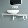 doporro 33x2x15 cm rostfreie Edelstahl Wandkonsole Weiß Produktbild-Vorschau 2