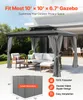 A gazebo with curtains set up on a patio with outdoor furniture. Produktbild-Vorschau