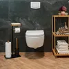 Relaxdays WC Garnitur, Bambus, Eisen, freistehender Produktbild-Vorschau 4