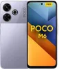 A marketing image of a Xiaomi Poco M6 4G smartphone, showing both the back and front views. Náhľad obrázku produktu