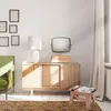 LS-LebenStil Vintage Teak Holz Fuß-Hocker Braun Natur 30cm Produktbild-Vorschau 5
