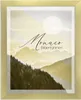 A framed picture of mountains with text overlay. Produktbild-Vorschau