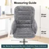 A gray chair cushion with measurement guides overlaid. Produktbild-Vorschau