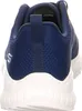 The back view of a blue and white sneaker. Anteprima dell’immagine prodotto