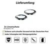 A marketing image showing two lens protectors and text describing the product and shipping information. Produktbild-Vorschau