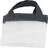 A close-up view of the top portion of a white mesh laundry bag with dark gray handles and trim. Náhled obrázku produktu