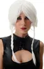 WIG ME UP Perücke Cosplay Kurz Weiß geflochten Zöpfe Produktbild-Vorschau 1