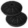 Two black charcoal filters stacked on a white background. Produktbild-Vorschau