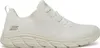 A side view of a white Skechers women's sneaker. Voir les images du produit