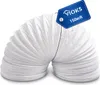 A white flexible hose with a blue tag attached. Produktbild-Vorschau