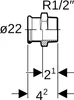 Geberit Uebergang, d22mm, R1/2, Edelstahl, Mapress, 1 Stk. Produktbild-Vorschau 5