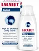 A product shot of Lacalut Flora mouthwash, showing both the box and the bottle. Náhľad obrázku produktu
