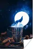 MuchoWow® Poster Wolf heult den Mond an 80x120 cm - Produktbild-Vorschau 1