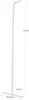 A line drawing of a tall, narrow floor rack with a T-shaped base. Dimensions are shown. Anteprima dell’immagine prodotto