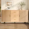 Merax Sideboard mit 3 Schubladen und Schiebetüren, Kommode Produktbild-Vorschau 3