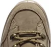 A close-up view of the top of a brown hiking boot, showing the laces and eyelets. Produktbild-Vorschau