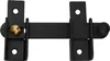 A black metal gate latch is shown against a white background. Produktbild-Vorschau