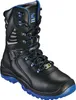 A black work boot with blue accents and a blue sole, shown against a white background. Produktbild-Vorschau