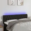 vidaXL LED Kopfteil Schwarz 144x7x78/88 cm Stoff - LED Produktbild-Vorschau 1