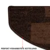 A close-up view of the edge of a brown, semi-circular stair mat, highlighting the stitching. Produktbild-Vorschau