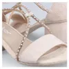 Rieker Damen Sandale Sandalette Strass Metallic Blockabsatz Produktbild-Vorschau 4