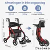 ELONEO 2-in-1 rolstoel/rolator, opvouwbaar en lichtgewicht Productafbeelding-voorbeeld 3