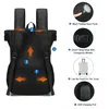 JOSEKO Freizeitrucksack Rolltop Rucksack Backpack Schwarz - Produktbild-Vorschau 7
