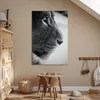 MuchoWow® Poster Tierprofil Löwe in schwarz und weiß 80x120 Produktbild-Vorschau 6