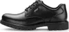 A studio shot of a single black leather shoe. Produktbild-Vorschau