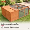Faltbarer Kaninchenstall Braun mit Freilaufgehege & Produktbild-Vorschau 10