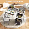 A child's desk and chair set with various storage compartments, featuring books, art supplies, and toys. Podgląd zdjęcia produktu