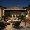 SONGMICS Slunečník Ø 300 cm s LED solárním osvětlením UPF Náhled obrázku produktu 1