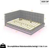 A diagram of a bed frame with dimensions and measurements. Produktbild-Vorschau