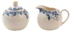 Clayre & Eef Milch und Zucker-Set Blau Porzellan Blumen Produktbild-Vorschau 1