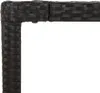 A close-up view of the corner of a dark brown woven frame, likely part of a piece of furniture. Produktbild-Vorschau