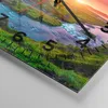 Wanduhr - Quadrat - Glasuhr - Sonnenuntergang Wasserfall Produktbild-Vorschau 5