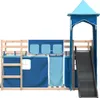 vidaXL Lit superposé avec toboggan et rideaux bleu 80x200 Voir les images du produit 5